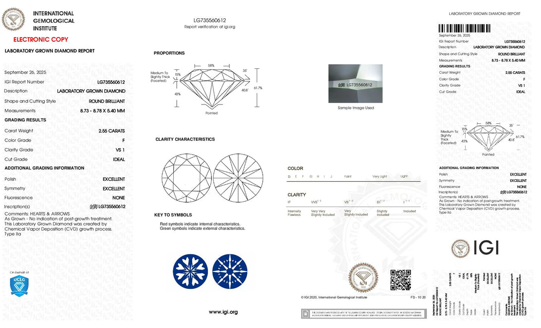 2.5 Carat Lab-Grown Diamond Round, 3EX – Luminary Gem