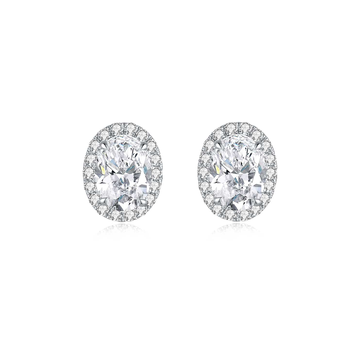 Oval Cut Halo Soft Curve Studs – Luminary Gem