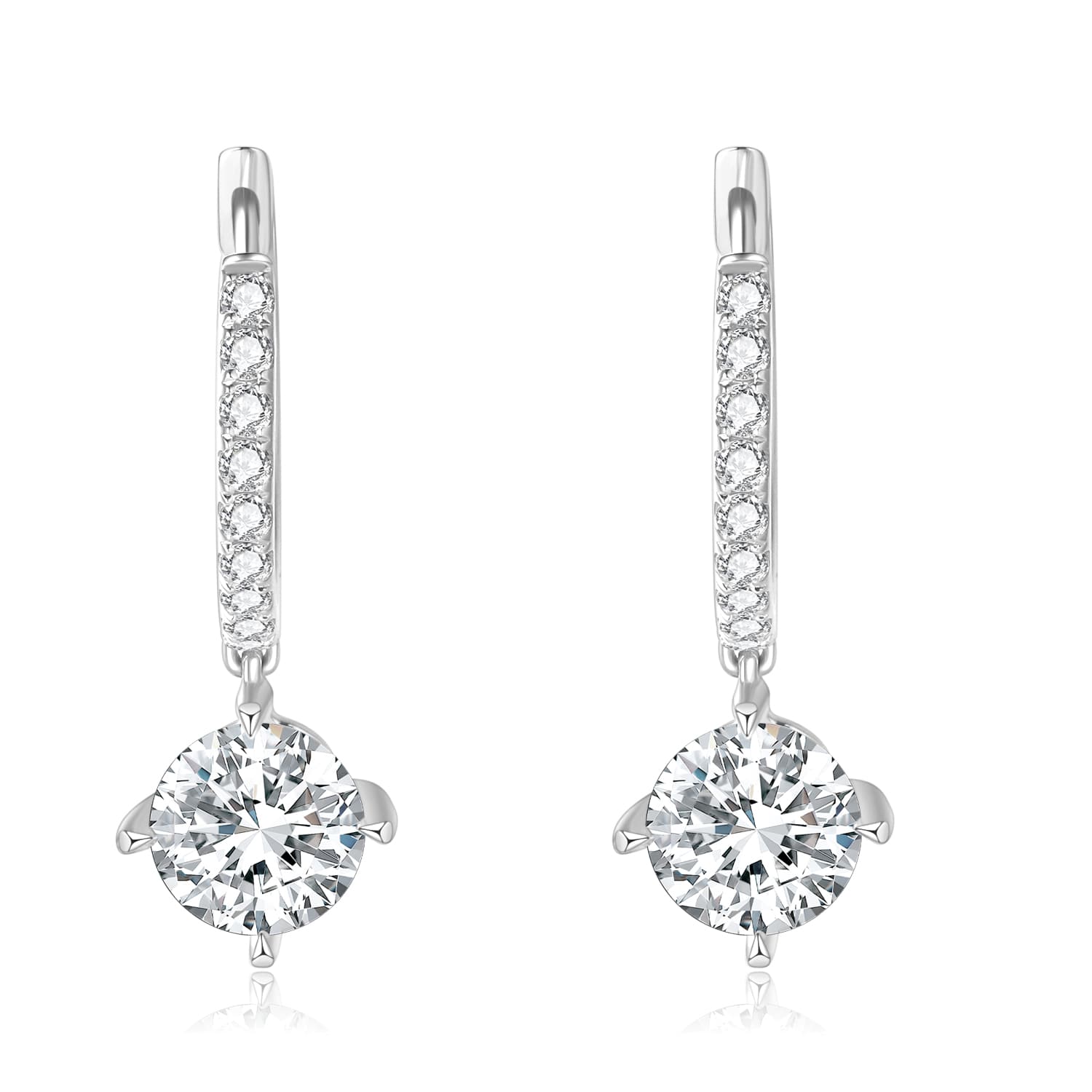 Vertical Diamond Bar & Round Solitaire Drop – Luminary Gem
